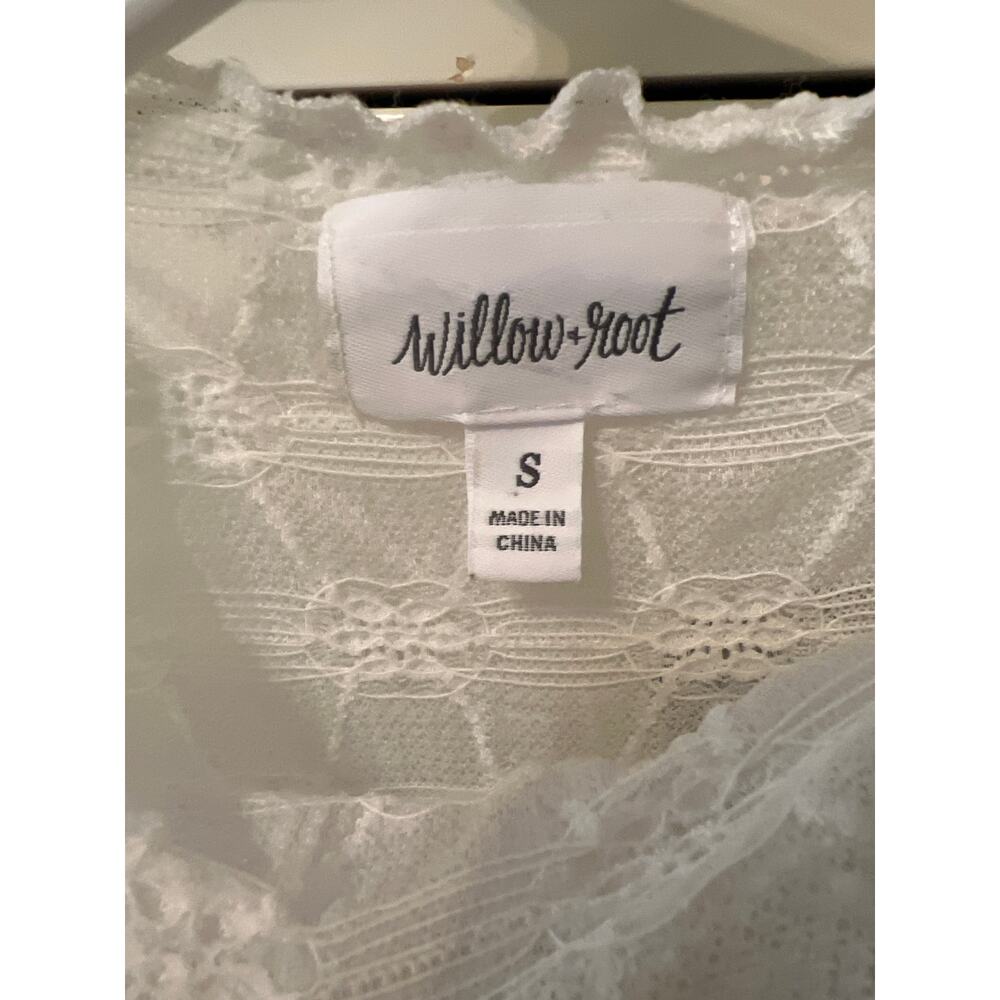 Y2K Style Sheer Lace Layering Shirt Fairy Coquette Top Size Small Cottage Fairy - Picture 2 of 7